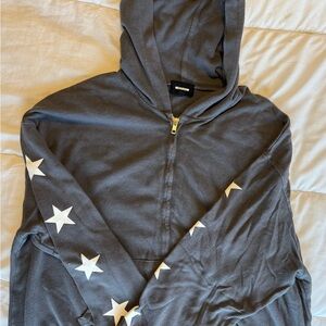 Monrow Gray Star Hoodie